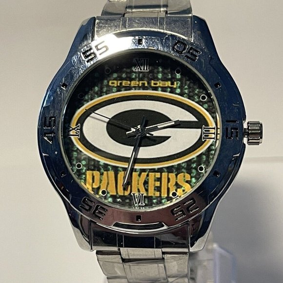 GREEN BAY PACKERS NFL Casual Stainless-Steel Men's Watch NEW!! - Picture 1 of 7